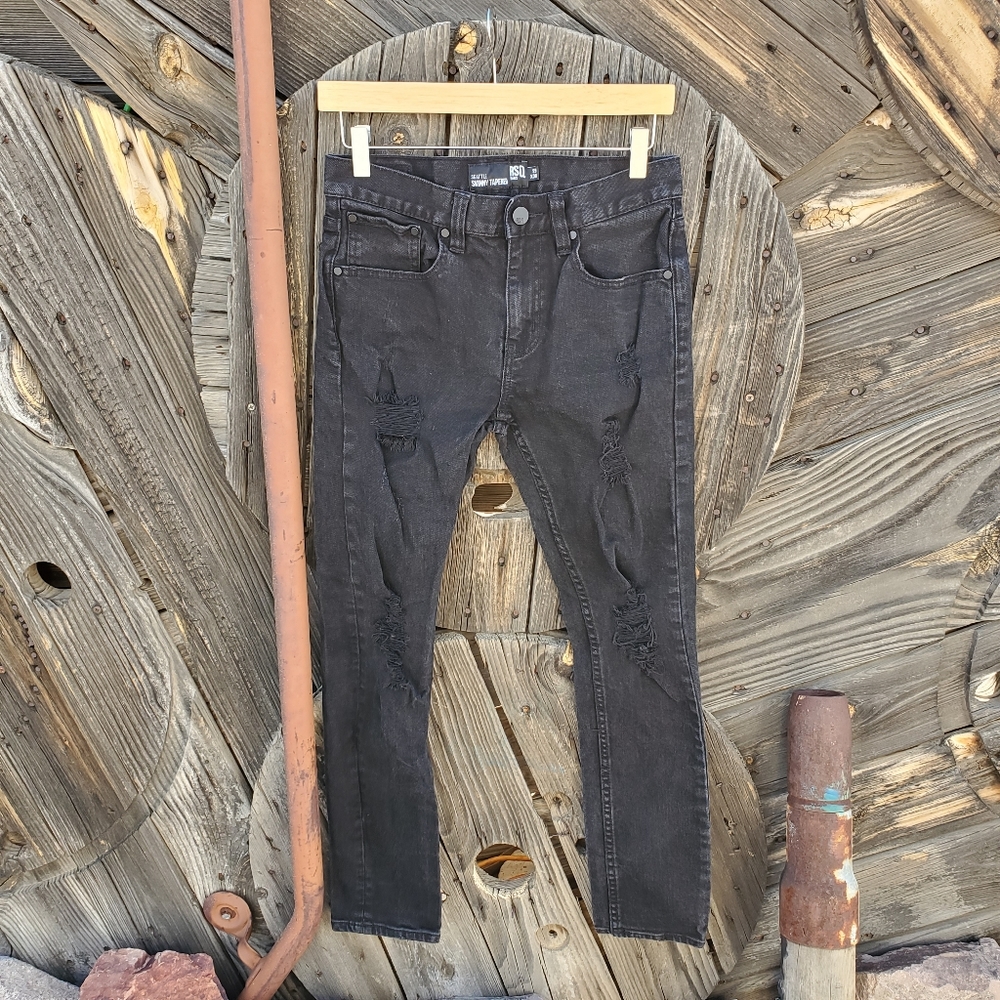 ♡ RSQ Seattle Skinny Distressed Jeans size 29x30 Black